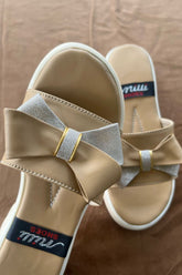MILLI SHOES - Casual Bow Slides - Nude
